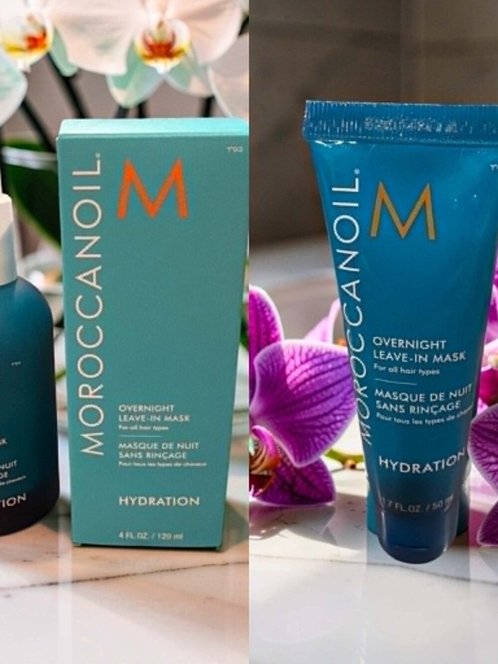 Moroccanoil Hydration Overnight Leave In Mask 4 oz & 1.7 oz Travel